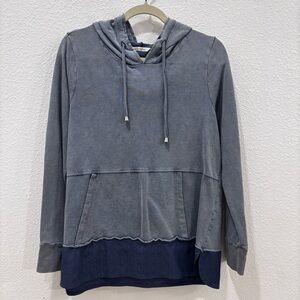 Soft Surroundings Blue French Terry Layered Hoodie Size Medium Lounge Beachy